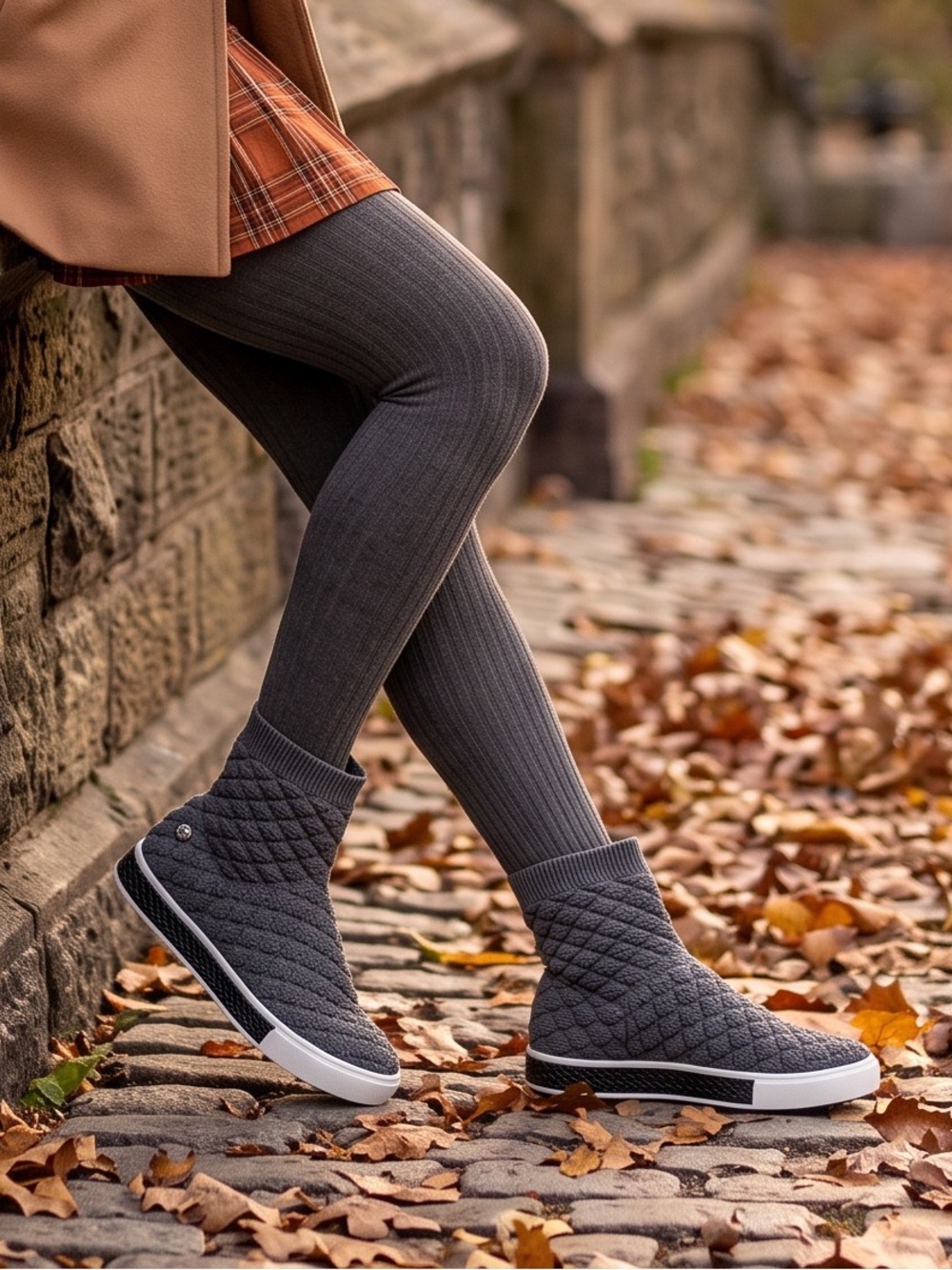 Quilted Gray Chenille Slip-On Ankle Booties Bernie Mev